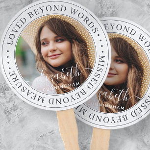 Memorial Loved Beyond Words Elegant Chic Photo Hand Fan