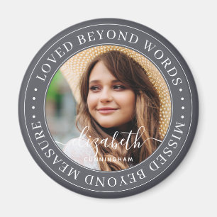Memorial Loved Beyond Words Elegant Chic Photo Magnet