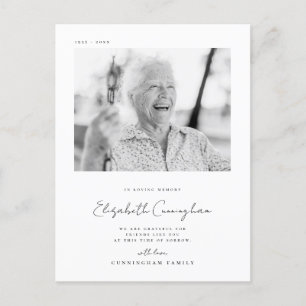 Memorial Loving Memory Elegant Simple Modern Photo Postcard