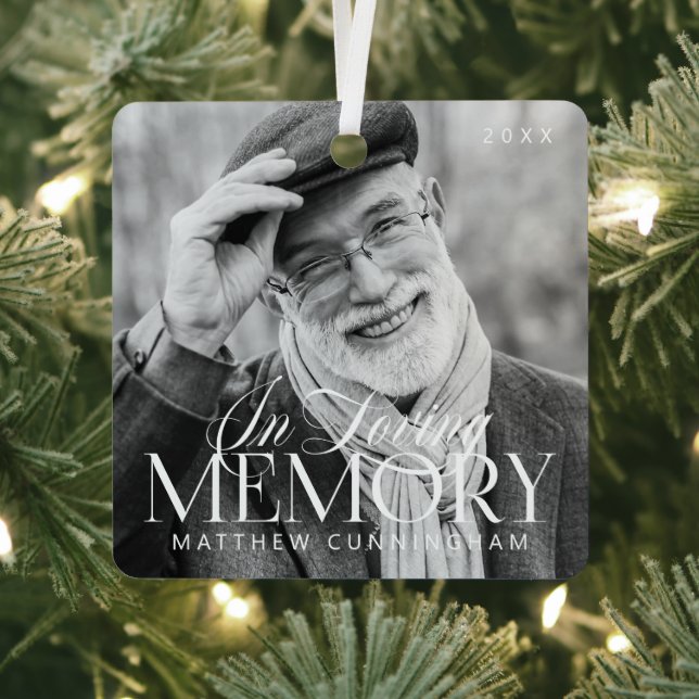 Memorial Loving Memory Simple Modern Photo Metal Tree Decoration (Insitu)