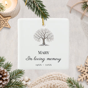 Memorial loving memory tree of life ceramic ornament