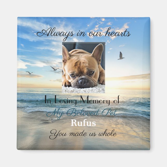 Memorial Magnet with text - Beach (Front)