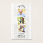 Memorial Marble 3 Photo Funeral Prayer Bookmark 