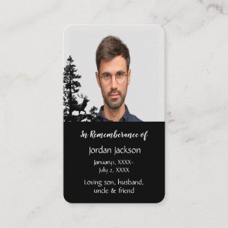 Memorial Memory Pocket Card  Masculine Stag Deer