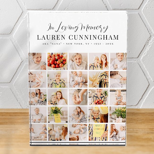 Memorial Minimalist Modern Simple 25 Collage Photo Block (Creator Uploaded)