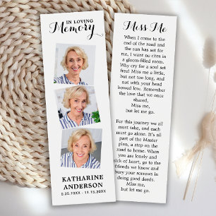 Memorial Modern 3 Photo Prayer Funeral Bookmark
