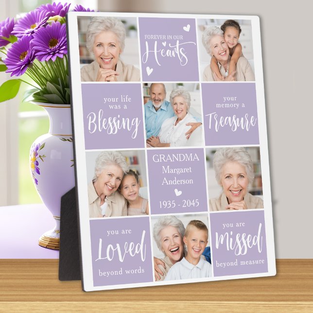 Memorial Modern 6 Photo Collage Family Remembrance Plaque (Creator Uploaded)