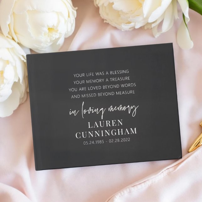 Memorial Modern Elegant Simple Chic Guest Book (Creator Uploaded)
