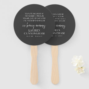 Memorial Modern Elegant Simple Chic Hand Fan