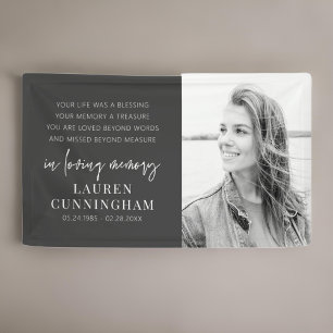 Memorial Modern Elegant Simple Chic Photo Banner
