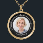 Memorial Modern Photo Heaven Poem Wedding Gold Plated Necklace<br><div class="desc">Add the finishing touch to your wedding attire with this custom photo wedding memorial necklace . Quote: " I know you would be here today, if heaven wasn't so far away... In Loving Memory" Personalise with you loved ones photo. This wedding memorial necklace is perfect in memory of dad, mum,...</div>