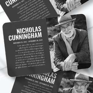 Memorial Modern Photo Prayer Card Keepsake Magnet