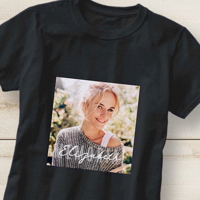 Memorial Modern Simple Elegant Custom Photo T-Shirt (Creator Uploaded)