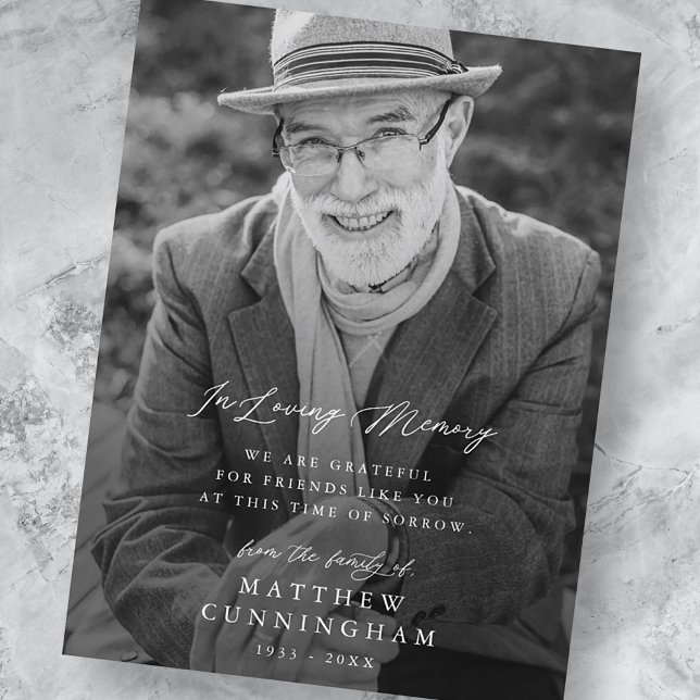 Memorial Modern Simple In Loving Memory Photo Postcard (Creator Uploaded)