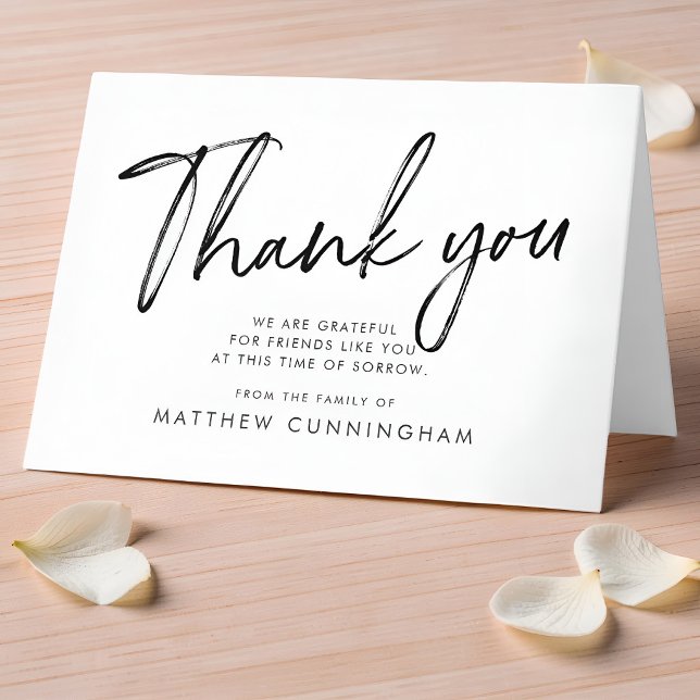Memorial Modern Simple Minimalist Black & White Card (Creator Uploaded)