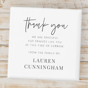 Memorial Modern Simple Minimalist Chic Thank You Magnet