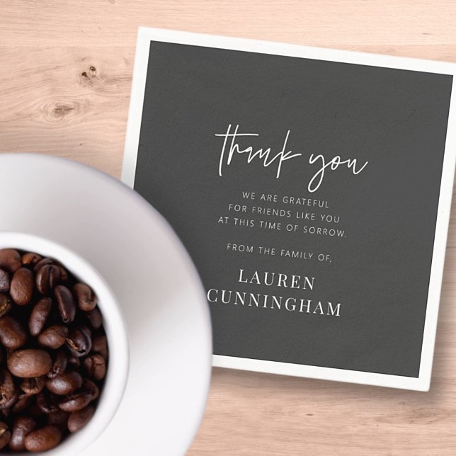 Memorial Modern Simple Minimalist Chic Thank You Napkin (Creator Uploaded)