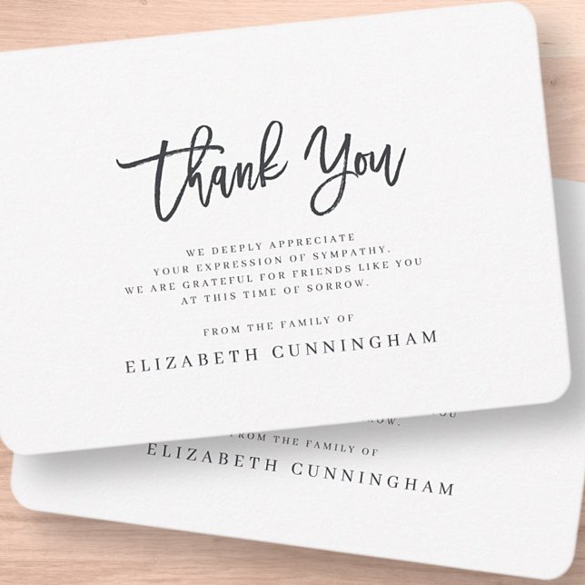 Memorial Modern Simple Minimalist In Loving Memory Thank You Card (Creator Uploaded)