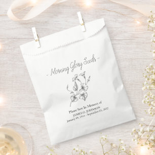 Memorial Morning Glory Seed Funeral  Favour Bags