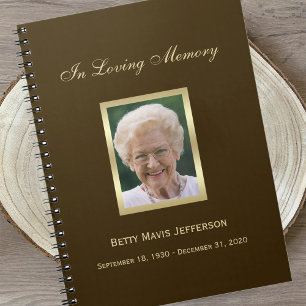Memorial or Funeral Guest Book Notebook