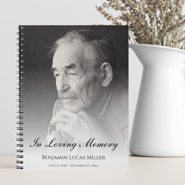 Memorial or Funeral Guest Book Notebook (Photo Memorial Book)