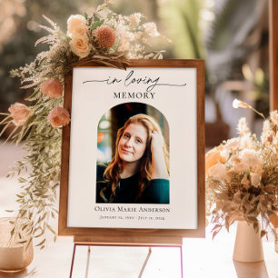 Memorial or Funeral Photo Tribute In Our Hearts Poster
