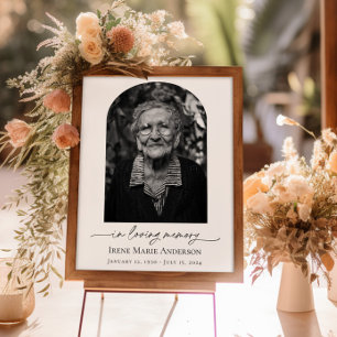 Memorial or Funeral Photo Tribute In Our Hearts Poster