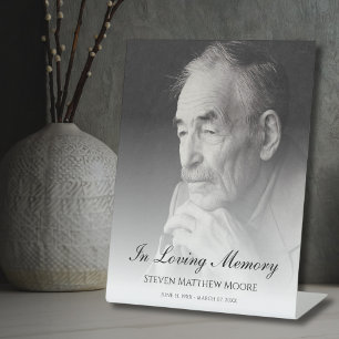 Memorial or Funeral Photo Tribute Pedestal Sign