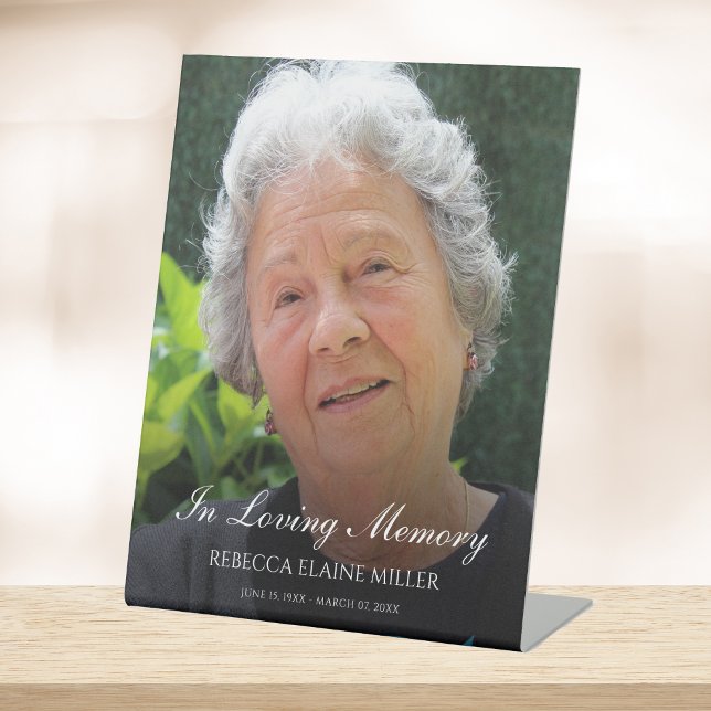 Memorial or Funeral Photo Tribute Pedestal Sign (Photo Memorial Sign)