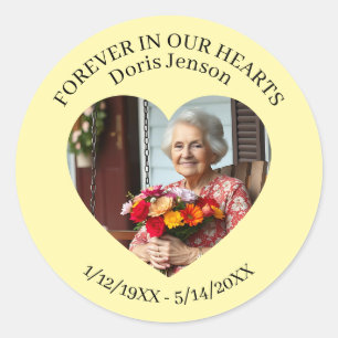 Memorial or Vigil Keepsake Forever in our Hearts Classic Round Sticker