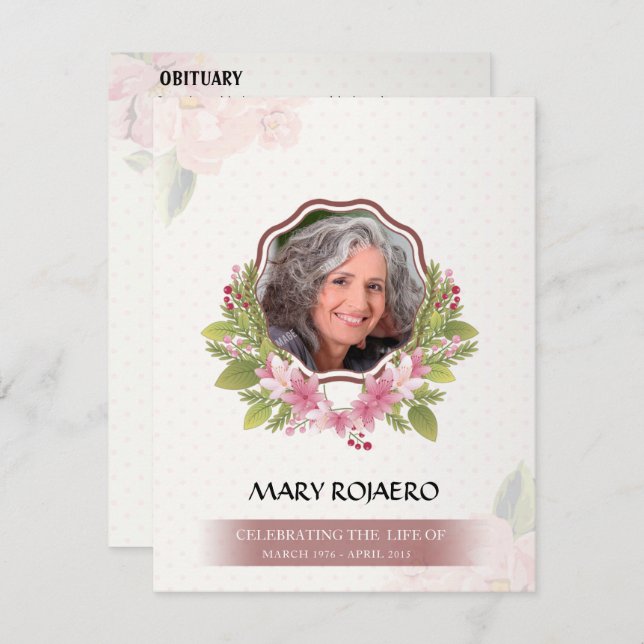 Memorial Order of Service Funeral Card (Front/Back)