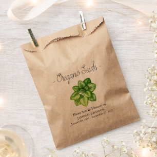 Memorial Oregano Seed Funeral Favour Bags