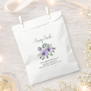 Memorial Pansy Seed Funeral  Favour Bags