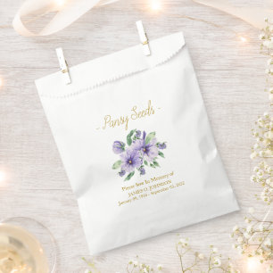 Memorial Pansy Seed Funeral Favour Bags
