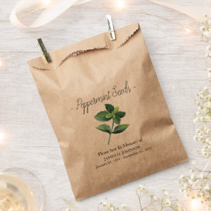Memorial Peppermint Seed Funeral Favour Bags