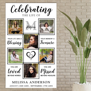Memorial Personalised Photo Collage Funeral  Poster