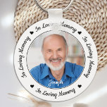 Memorial Personalized Photo In Loving Memory Key Ring<br><div class="desc">Honor your loved one with a custom photo memorial keychain. This unique memorial keychain keepsake is the perfect gift for yourself, family or friends to pay tribute to your loved one. This memorial keychain features a black and white design with decorative script and hearts. Quote "In Loving Memory". Customize with...</div>