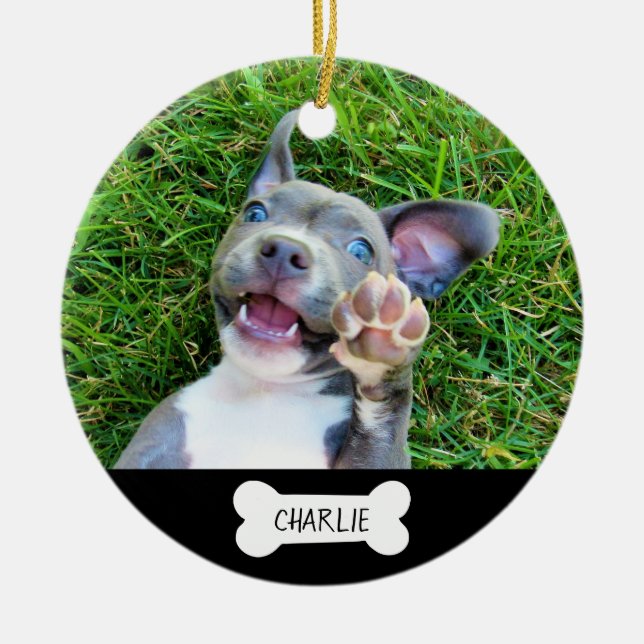 Memorial Pet Dog or Cat Ceramic Tree Decoration (Front)