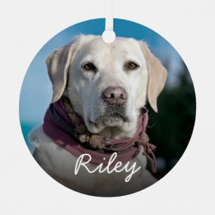 Memorial Pet Dog Photo Christmas Ornament
