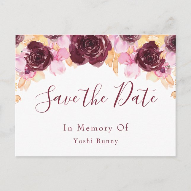 Memorial Pet Post Card  (Front)