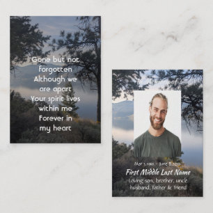 Memorial Photo  Beautiful Lake Mountains Trees Business Card