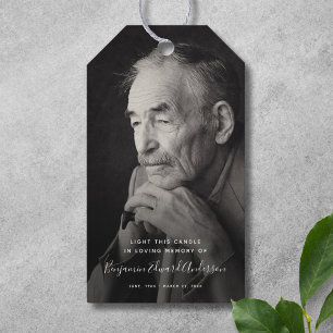 Memorial Photo Candle Funeral Keepsake Gift Tags