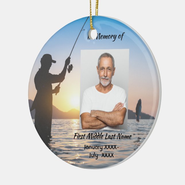 Memorial Photo Celebration of Life Keepsake Ceramic Tree Decoration (Left)