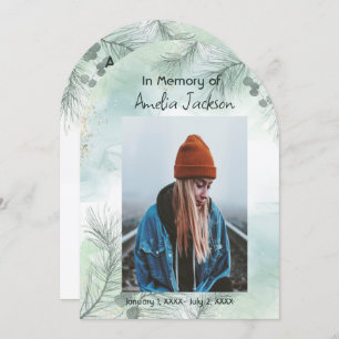 Memorial Photo Celebration of Life Keepsake  Invitation