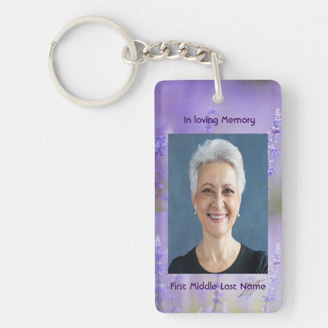 Memorial Photo Celebration of Life Keepsake  Key Ring (Front)