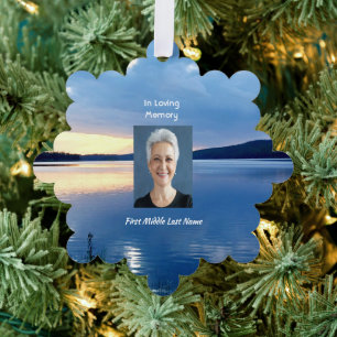 Memorial Photo Christian Lake Sunrise Nature Tree Decoration Card