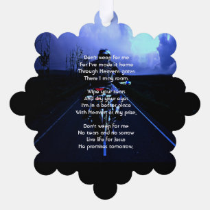 Memorial Photo Christian Motorcycle Biker  Tree Decoration Card