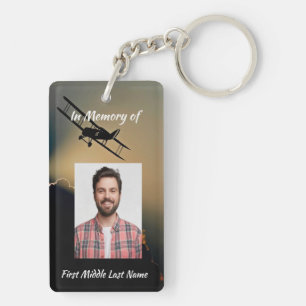 Memorial Photo Christian Pilot Aeroplane Flying  Key Ring