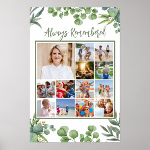 Memorial Photo Collage Eucalyptus Leaves Poster
