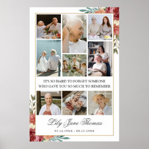 Memorial Photo Collage Funeral Sympathy Poster